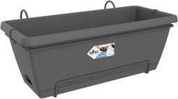 Elho Barcelona Xl Allin1 55 - Plantenbak voor Balkon Buiten - Ø 54.5 x H 23.0 cm - Antraciet