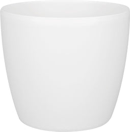 Elho Brussels Rond 22 - Bloempot voor Binnen - 100% Gerecycled Plastic - Ø 22.3 x H 20.6 cm - Wit