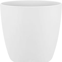 Elho Brussels Rond 25 - Bloempot voor Binnen - 100% Gerecycled Plastic - Ø 24.3 x H 23.2 cm - Wit