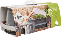 Elho Green Basics Balcony Grow Set 55 - Kweekbak voor Balkon - 100% Gerecycled Plastic - Ø 28.5 x H 22.8 cm - Living black