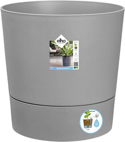 Elho Greensense Aqua Care Rond 43 - Bloempot voor Binnen met Waterreservoir - 100% Gerecycled Plastic - Ø 43.0 x H 42.5 cm - Licht beton