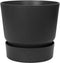 Elho Greenville Rond 14 - Bloempot voor Buiten met Waterreservoir - 100% Gerecycled Plastic - Ø 14 x H 13.4 cm - Living black