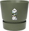 Elho Greenville Rond 18 - Bloempot voor Buiten met Waterreservoir - 100% Gerecycled Plastic - Ø 18.3 x H 17.4 cm - Blad groen