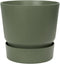 Elho Greenville Rond 18 - Bloempot voor Buiten met Waterreservoir - 100% Gerecycled Plastic - Ø 18.3 x H 17.4 cm - Blad groen