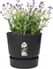 Elho Greenville Rond 18 - Bloempot voor Buiten met Waterreservoir - 100% Gerecycled Plastic - Ø 18.3 x H 17.4 cm - Living black