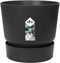 Elho Greenville Rond 20 - Bloempot voor Buiten met Waterreservoir - 100% Gerecycled Plastic - Ø 19.5 x H 18.4 cm - Living black