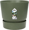 Elho Greenville Rond 25 - Bloempot voor Buiten met Waterreservoir - 100% Gerecycled Plastic - Ø 24.5 x H 23.3 cm - Blad groen