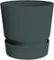 Elho Greenville Rond 25 - Bloempot voor Buiten met Waterreservoir - 100% Gerecycled Plastic - Ø 24.5 x H 23.3 cm - Blad groen