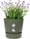 Elho Greenville Rond 25 - Bloempot voor Buiten met Waterreservoir - 100% Gerecycled Plastic - Ø 24.5 x H 23.3 cm - Blad groen
