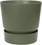Elho Greenville Rond 25 - Bloempot voor Buiten met Waterreservoir - 100% Gerecycled Plastic - Ø 24.5 x H 23.3 cm - Blad groen