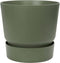Elho Greenville Rond 40 - Grote Bloempot voor Buiten met Waterreservoir - 100% Gerecycled Plastic - Ø 39 x H 36.8 cm - Blad groen