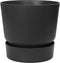 Elho Greenville Rond 47 - Grote Bloempot voor Buiten met Waterreservoir - 100% Gerecycled Plastic - Ø 47 x H 44 cm - Living black
