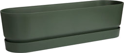 Elho Greenville Trough Long 70 - Plantenbak voor Buiten - 100% Gerecycled Plastic - L79.0 x B19.5 x H18.5 cm - Blad groen
