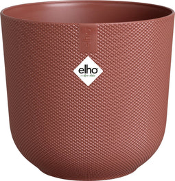 Elho Jazz Rond 14 Bloempot voor Binnen - Woonaccessoire van 100% Gerecycled Plastic - Ø 14.2 x H 13.1 cm - Toscaans rood