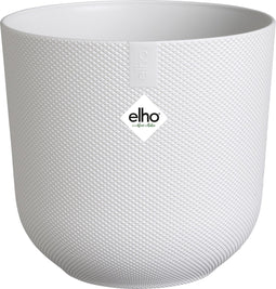 Elho Jazz Rond 26 Bloempot voor Binnen - Woonaccessoire van 100% Gerecycled Plastic - Ø 26 x H 24.2 cm - Zijdewit