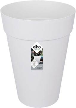 Elho Loft Urban Rond Hoog 28 - Bloempot voor Buiten - Ø 27.5 x H 35.8 cm - Wit