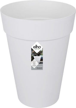 Elho Loft Urban Rond Hoog 42 - Grote Bloempot voor Buiten - Waterreservoir - 100% Gerecycled Plastic - Ø 42.0 x H 56.0 cm - Wit
