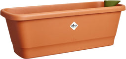 Elho Noa Balkonbak M - Balkonbak voor Buiten - Waterreservoir - 100% Gerecycled Plastic - L52 x B20 x H17.8 cm - Terra
