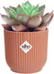 Elho Vibes Fold Rond Mini 9 - Bloempot voor Binnen - 100% Gerecycled Plastic - Ø 9.3 x H 8.8 cm - Delicaat roze