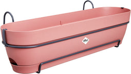 Elho Vibia Campana Balkonbak Allin1 70 - Plantenbak voor Balkon - Ø 70.4 x H 17.7 cm - Poederroze