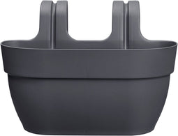 Elho Vibia Campana Easy Hanger M 36 - Balkonbak met Ophanghaken - 100% Gerecycled Plastic - Ø 36.0 x H 26.5 cm - Antraciet