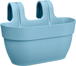 Elho Vibia Campana Easy Hanger M 36 - Balkonbak met Ophanghaken - 100% Gerecycled Plastic - Ø 36.0 x H 26.5 cm - Vintage blauw