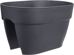 Elho Vibia Campana Flower Bridge 40 - Plantenbak voor Balkon Railing - 100% Gerecycled Plastic - Ø 39.0 x H 22.0 cm - Antraciet