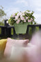 Elho Vibia Campana Flower Bridge 40 - Plantenbak voor Balkon Railing - 100% Gerecycled Plastic - Ø 39.0 x H 22.0 cm - Pistachegroen