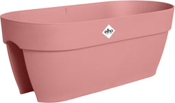 Elho Vibia Campana Flower Bridge 60 - Balkonbak met Ophanging - 100% Gerecycled Plastic - L 59 x B 26 x H 22 cm - Poederroze