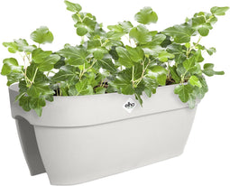 Elho Vibia Campana Flower Bridge 60 - Balkonbak met Ophanging - 100% Gerecycled Plastic - L 59 x B 26 x H 22 cm - Zijdewit