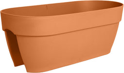 Elho Vibia Campana Flower Bridge 60 - Balkonbak met Ophanging - 100% Gerecycled Plastic - L 59 x B 26 x H 22 cm - Terra