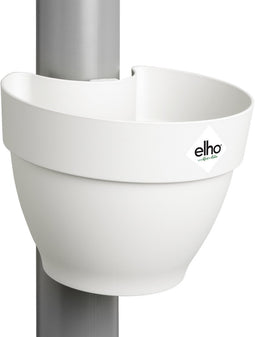 Elho Vibia Campana Regenpijpbakje 40 - Bloempot voor Regenpijp Buiten - 100% Gerecycled Plastic - Ø 21.6 x H 16.3 cm - Zijdewit