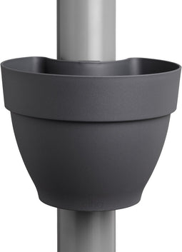 Elho Vibia Campana Regenpijpbakje 40 - Bloempot voor Regenpijp Buiten - 100% Gerecycled Plastic - Ø 21.6 x H 16.3 cm - Antraciet