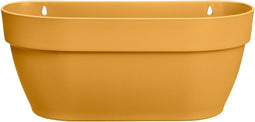 Elho Vibia Campana Wall Basket 35 - Wand Bloempot voor Buiten - 100% Gerecycled Plastic - Ø 35.0 x H 14.8 cm - Honinggeel