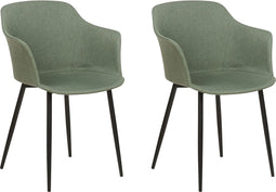 ELIM - Eetkamerstoel set van 2 - Donkergroen - Polyester