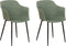 ELIM - Eetkamerstoel set van 2 - Donkergroen - Polyester
