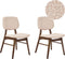 ELLA - Eetkamerstoel set van 2 - Lichtbeige - Donker hout/Bouclé