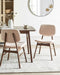ELLA - Eetkamerstoel set van 2 - Lichtbeige - Donker hout/Bouclé