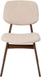 ELLA - Eetkamerstoel set van 2 - Lichtbeige - Donker hout/Bouclé