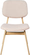 ELLA - Eetkamerstoel set van 2 - Lichtbeige - Licht hout/Bouclé