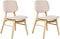 ELLA - Eetkamerstoel set van 2 - Lichtbeige - Licht hout/Bouclé