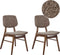 ELLA - Eetkamerstoel set van 2 - Taupe - Donker hout/Bouclé