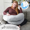 Ella® Zwangerschapskussen XXL C-vorm - Zijslaapkussen - Lichaamskussen - Voedingskussen - Body Pillow - 150x70cm - Afneembare Jersey Katoenen Hoes, Lichtgrijs
