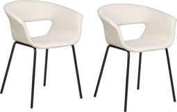 ELMA - Eetkamerstoelen set van 2 - Beige - Polyester