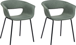 ELMA - Eetkamerstoelen set van 2 - Donkergroen - Polyester