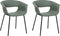 ELMA - Eetkamerstoelen set van 2 - Donkergroen - Polyester