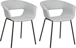 ELMA - Eetkamerstoelen set van 2 - Grijs - Polyester