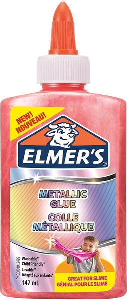 Elmer’s metallic PVA-lijm | Roze | 147 ml | uitwasbaar en kindvriendelijk | geweldig voor het maken van slijm en om te knutselen