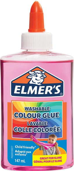 Elmer’s transparant PVA-lijm | Roze | 147 ml | uitwasbaar en kindvriendelijk | geweldig voor het maken van slijm en om te knutselen