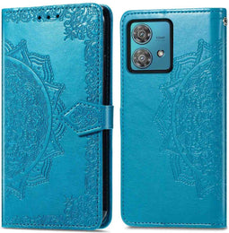 iMoshion Hoesje Geschikt voor Motorola Moto G84 Hoesje Met Pasjeshouder - iMoshion Mandala Bookcase - Turquoise